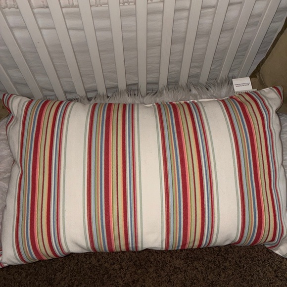 2 Pottery Barn Stripe Lumbar Pillow Striped Multicolor - Picture 5 of 6